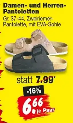 Repo Markt Damen- und Herren-Pantoletten Angebot