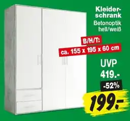 Repo Markt Kleiderschrank Betonoptik hell/weiß Angebot