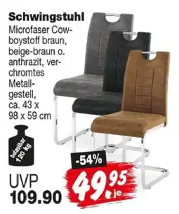 Repo Markt Schwingsstuhl Microfaser Cowboystoff Angebot