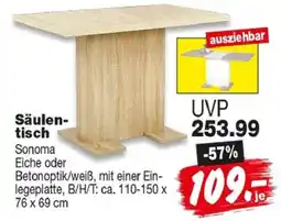 Repo Markt Säulen-tisch Sonoma Angebot