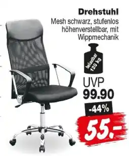 Repo Markt Drehstuhl Mesh schwarz Angebot