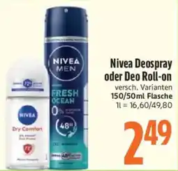 inkoop Nivea Deospray oder Deo Roll-on Angebot