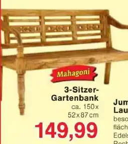 Jawoll Mahagoni 3-Sitzer-Gartenbank Angebot