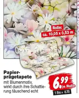 Repo Markt Papier-prägetapete mit Blumenmotiv Angebot