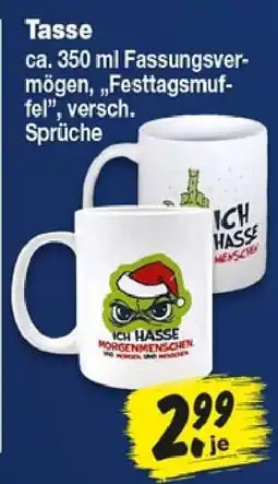 Repo Markt Tasse "Festtagsmuffel" Angebot