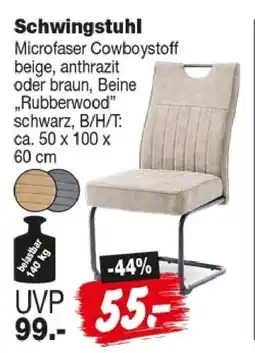 Repo Markt Schwingstuhl Microfaser Cowboystoff Angebot