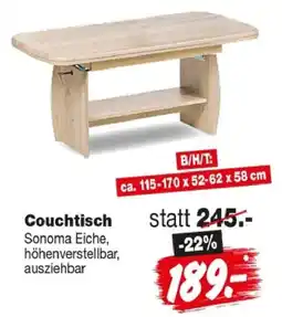 Repo Markt Couchtisch Sonoma Eiche Angebot