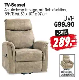 Repo Markt TV-Sessel Antiklederoptik beige Angebot