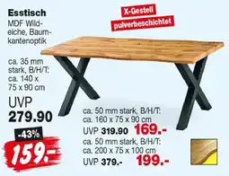 Repo Markt Esstisch MDF Wild-eiche, Baum-kantenoptik Angebot