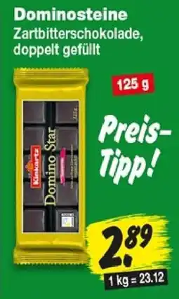 Repo Markt Kinkartz Domino Star Dominostein Zartbitterschokolade, doppelt gefüllt Angebot