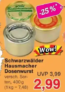 Jawoll Schwarzwälder Hausmacher Dosenwurst Angebot