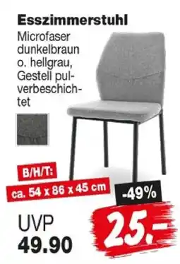 Repo Markt Esszimmerstuhl Microfaser dunkelbraun o. hellgrau, Gestell pulverbeschichtet Angebot