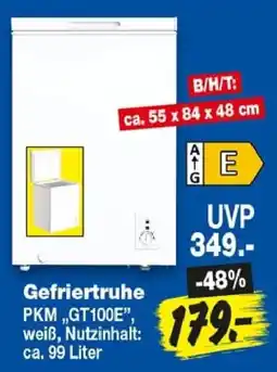 Repo Markt Gefriertruhe PKM „GT100E“ Angebot
