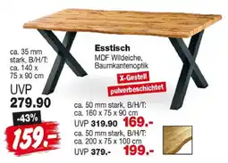 Repo Markt Esstisch MDF Wildeiche, Baumkantenoptik Angebot