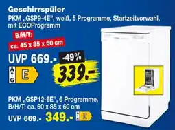Repo Markt Geschirrspüler PKM „GSP9-4E“ Angebot