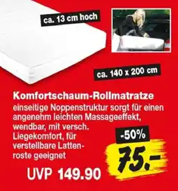 Repo Markt Komfortschaum-Rollmatratze Angebot