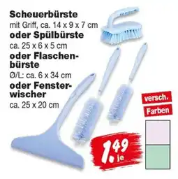 Repo Markt Scheuerbürste oder Spülbürste oder Flaschenbürste oder Fensterwischer Angebot