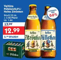 Hol'ab Getränkemarkt Veltins Pülleken/0,0%/Helles Zitronken Angebot