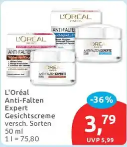 Budni L'Oréal Anti-Falten Expert Gesichtscreme Angebot