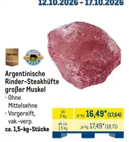 METRO Argentinische Rinder-Steakhüfte großer Muskel Angebot