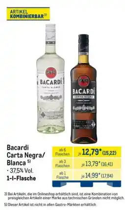 METRO Bacardi Carta Negra/Blanca Angebot