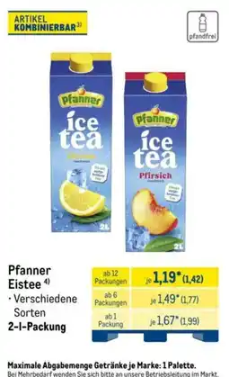 METRO Pfanner Eistee Angebot