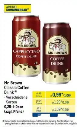 METRO Mr. Brown Classic Coffee Drink Angebot