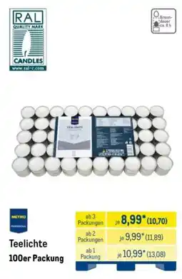 METRO Teelichte 100er Packung Angebot