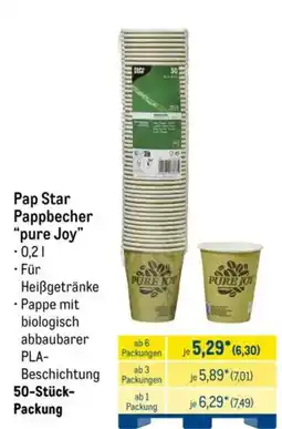METRO Pap Star Pappbecher "pure Joy" Angebot