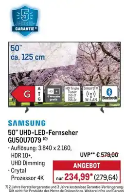 METRO SAMSUNG 50" UHD-LED-Fernseher GU50U7079 Angebot