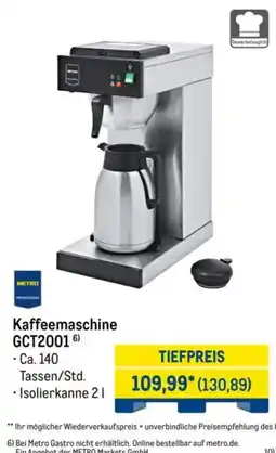 METRO Kaffeemaschine GCT2001 Angebot