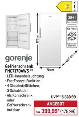 METRO gorenje Gefrierschrank FNC717DAW5 Angebot