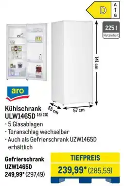 METRO aro Kühlschrank ULW1465D Angebot