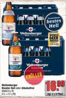 alldrink Weltenburger Kloster Hell oder Alkoholfrei Angebot