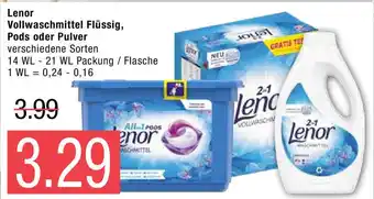 Marktkauf Lenor Vollwaschmittel Flussig, Pods o. Pulver 14-21wl Angebot