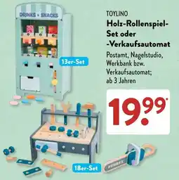 Aldi Süd TOYLINO Holz-Rollenspiel-Set oder -Verkaufsautomat Angebot