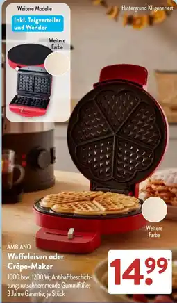 Aldi Süd AMBIANO Waffeleisen oder Crêpe-Maker Angebot