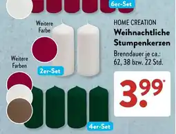 Aldi Süd HOME CREATION Weihnachtliche Stumpenkerzen Angebot