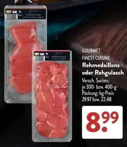 Aldi Süd GOURMET FINEST CUISINE Rehmedaillons oder Rehgulasch Angebot