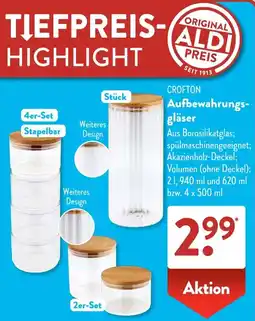 Aldi Süd CROFTON Aufbewahrungsgläser Angebot