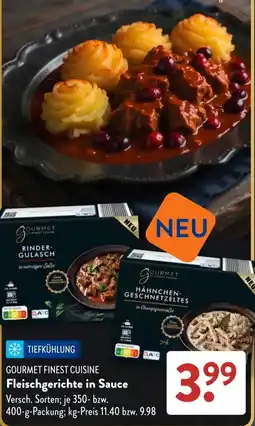 Aldi Süd GOURMET FINEST CUISINE Fleischgerichte in Sauce Angebot