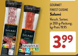 Aldi Süd GOURMET Salami Angebot