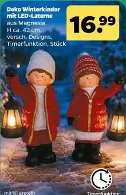 Netto Deko Winterkinder mit LED-Laterne Angebot