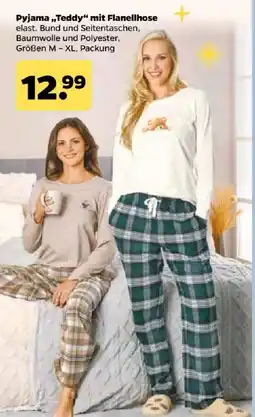 Netto Pyjama „Teddy“ mit Flanellhose Angebot