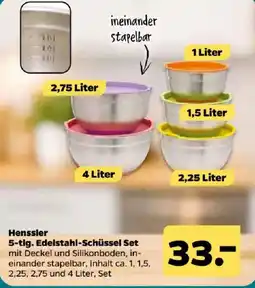 Netto Henssler 5-tlg. Edelstahl-Schüssel Set Angebot