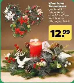 Netto Künstlicher Tannenkranz geschmückt Angebot