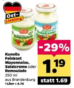 Netto Kunella Feinkost Mayonnaise, Salatcreme oder Remoulade Angebot