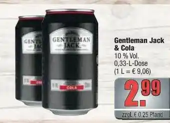 Profi Getränke Gentleman Jack & Cola Angebot