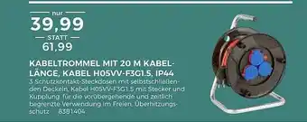 BBM Baumarkt Kabeltrommel Mit 20m Kabellänge, Kabel H05vv-f3g1.5 Ip44 Angebot