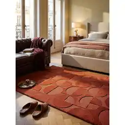 Netto Marken-Discount Wollteppich Hoch-Tief geometrisch Terrakotta 120 x 170 cm Kadima Angebot
